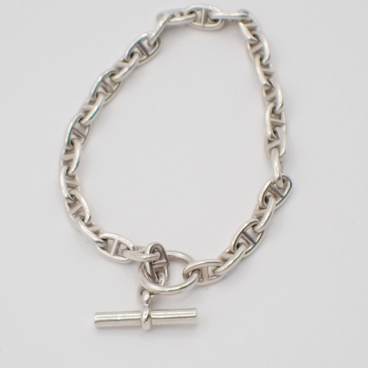 HERMES Logo Chaine D'ancre TPM Chain Bracelet  28 Link Silver Ag925 396LC630