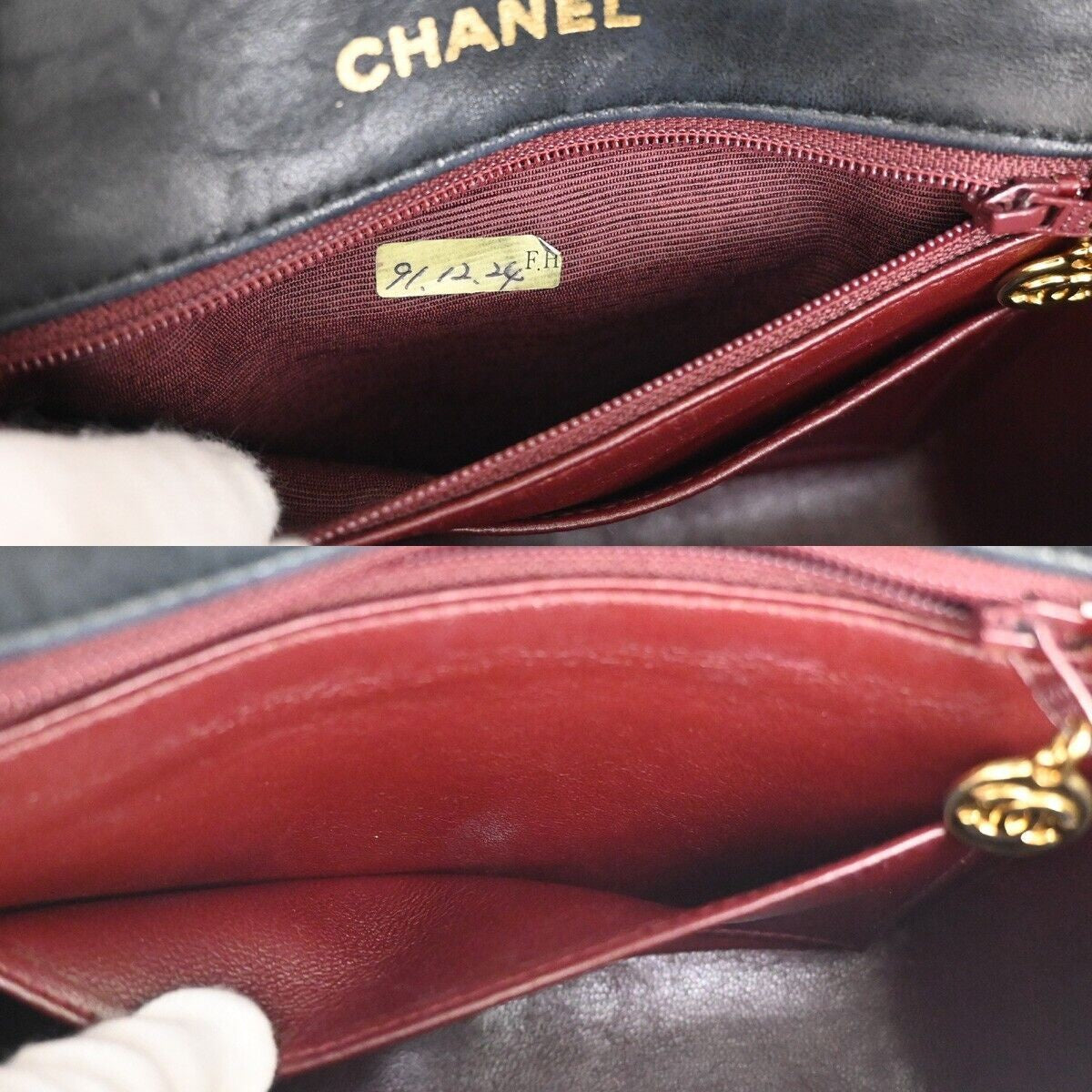CHANEL CC Mini Matelasse Chain Shoulder Bag Patent Leather Black GHW 332RJ334
