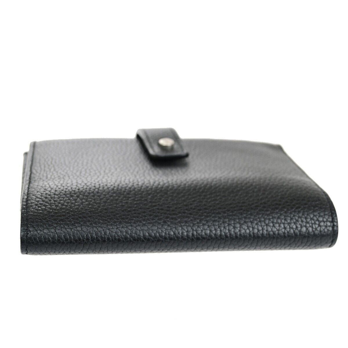 SAINT LAURENT YSL Logo Card Case Wallet Leather Black silver Italy 62SJ175
