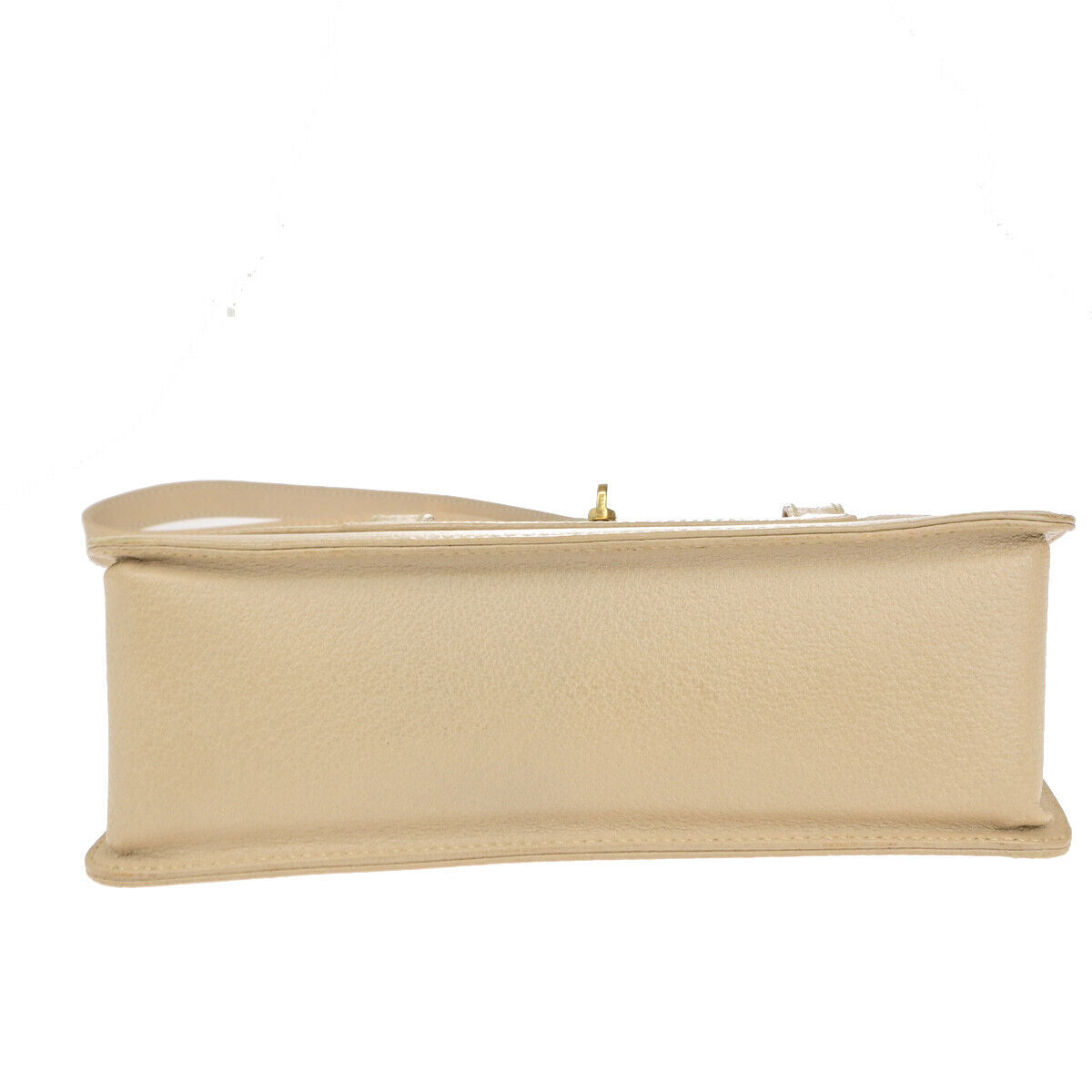 GUCCI Logo Bamboo 2Way Shoulder Hand Bag Leather Beige GHW Italy 95YG616