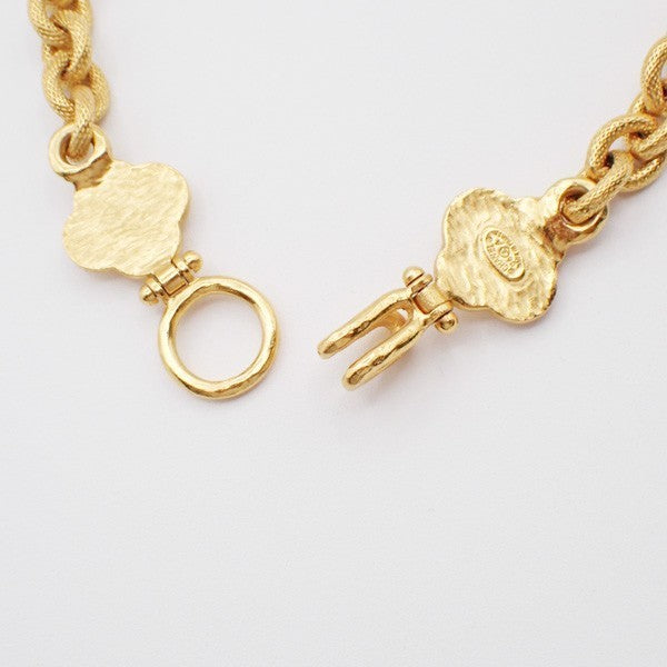 CHANEL CC Logos Chain Long Necklace Pendant 96A  Gold France Vintage 41RL486