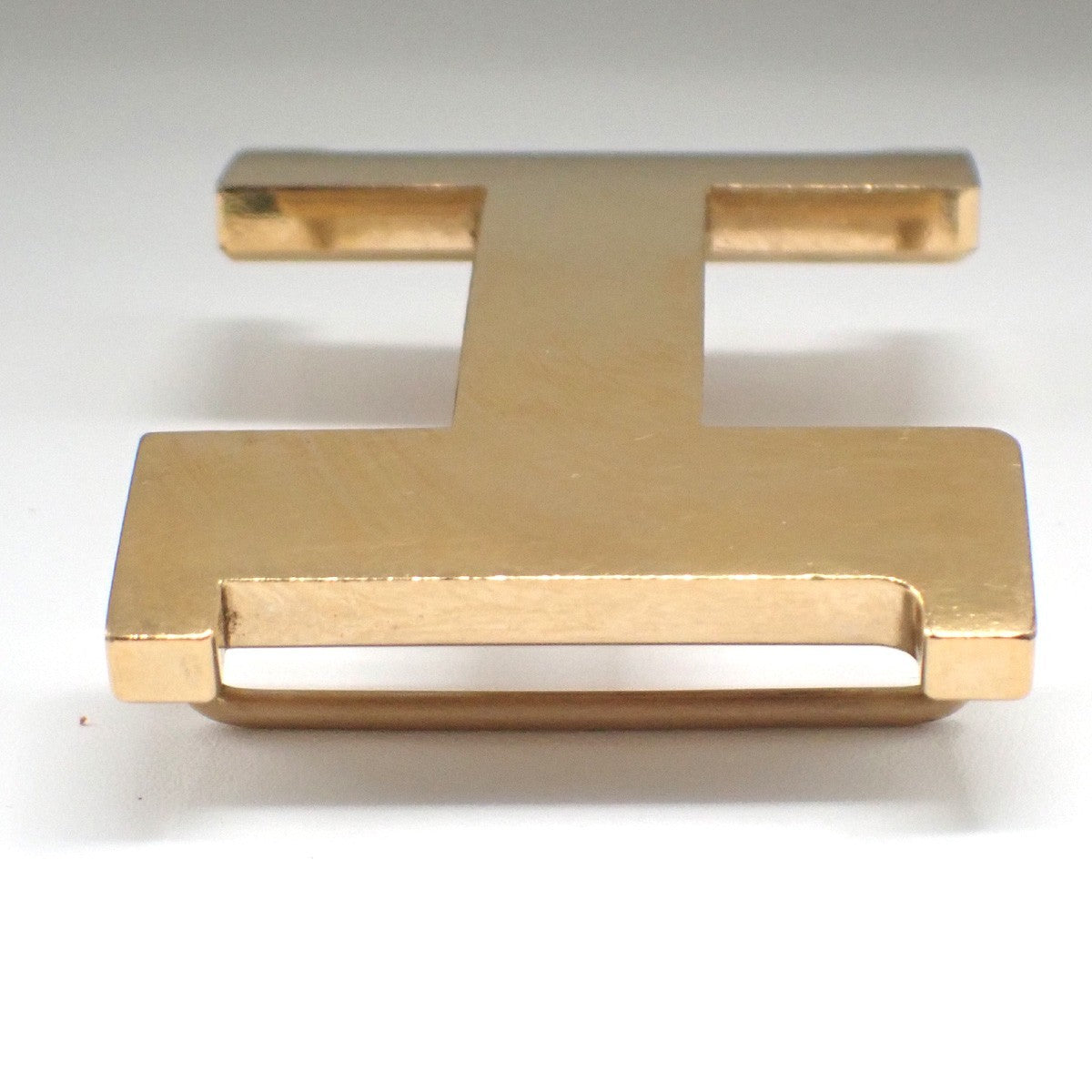 HERMES H Logo Constance Belt Buckle Gold Plate France 69RL814