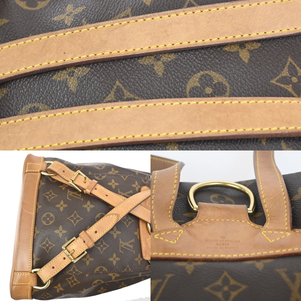LOUIS VUITTON Montsouris MM Backpack Bag Monogram Leather Brown M51136 15ZA330