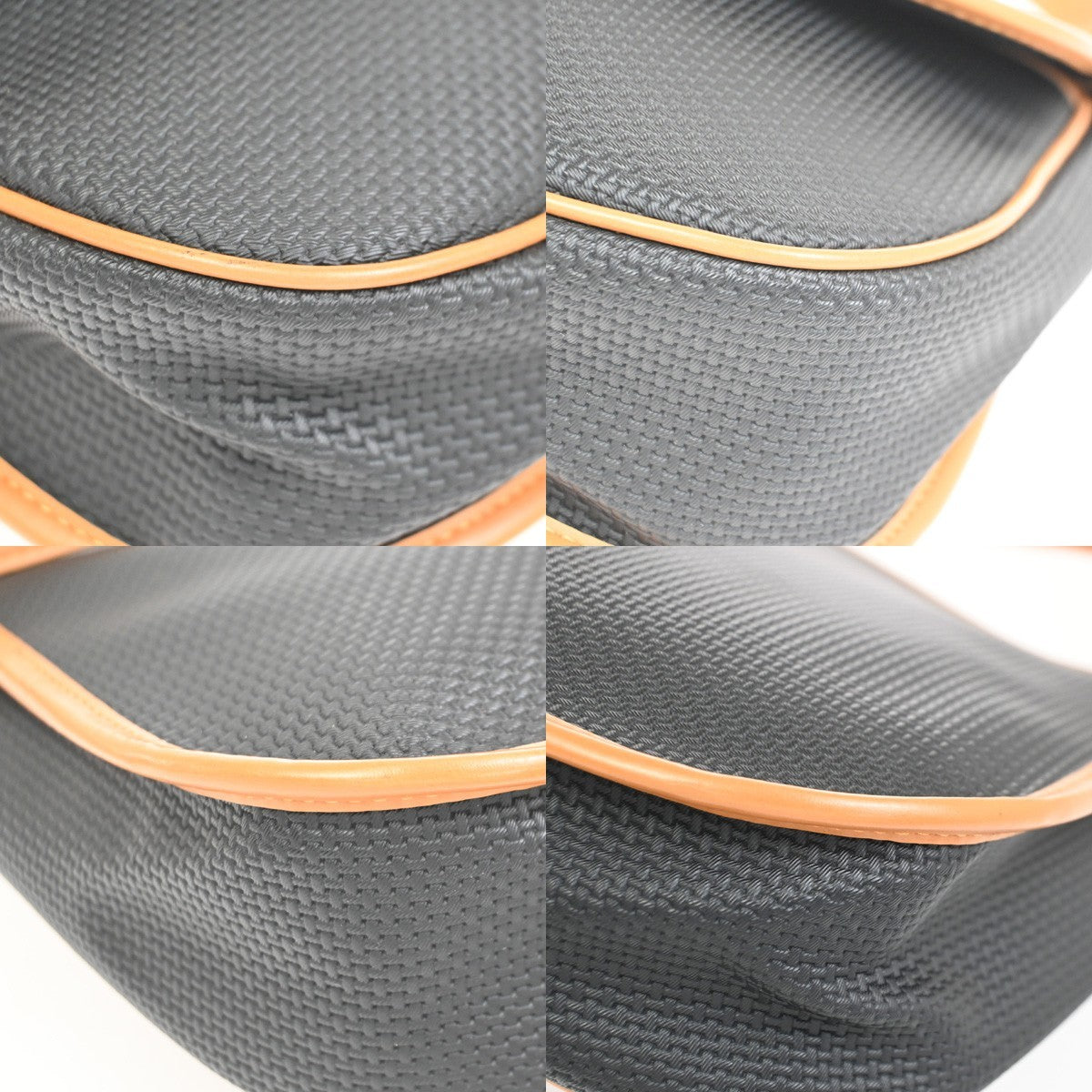 YVES SAINT LAURENT YSL Logo Shoulder Bag PVC Leather Black Brown GHW 63CA789