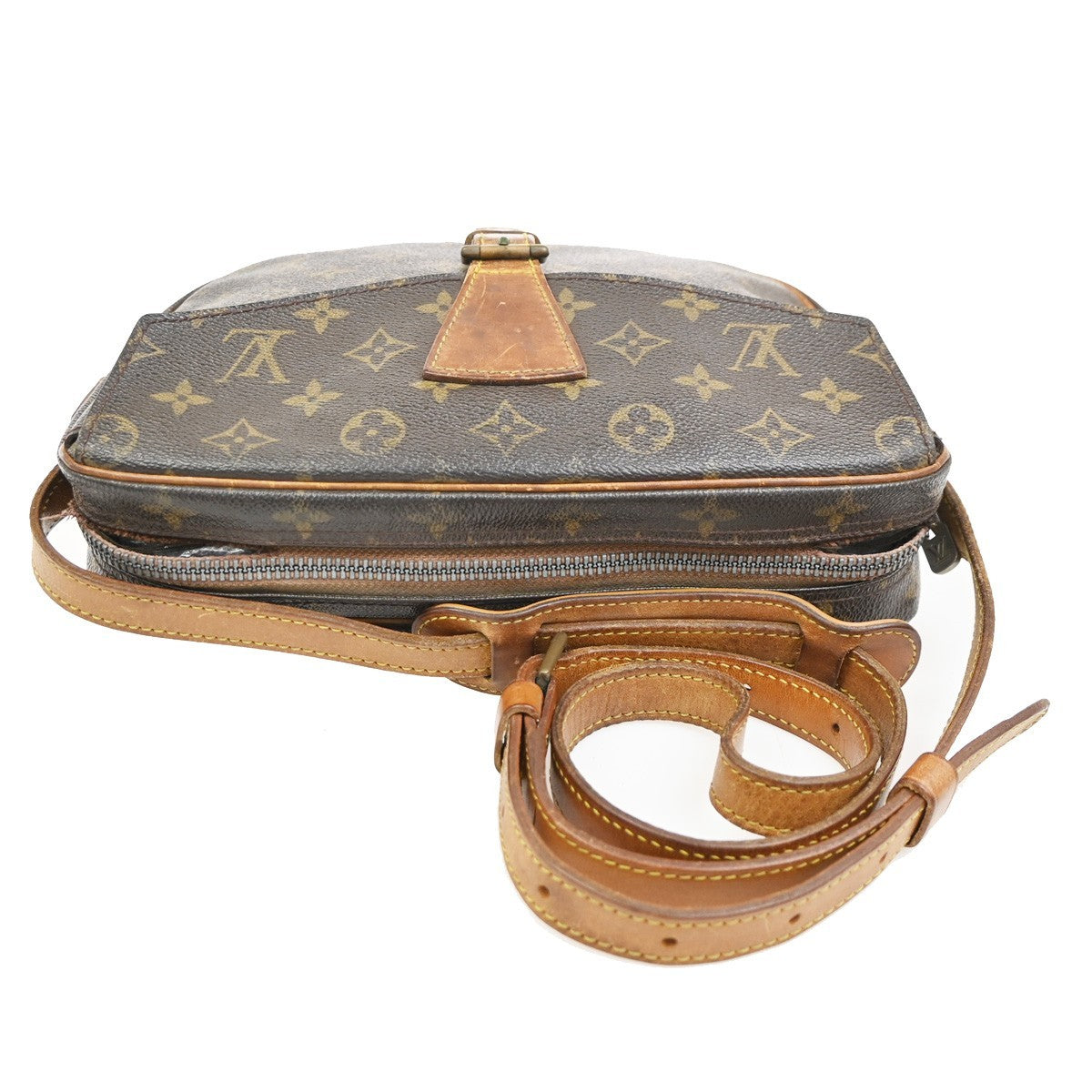 LOUIS VUITTON Jeune Fille GM Shoulder Bag Monogram Leather Brown M51225 05PA053