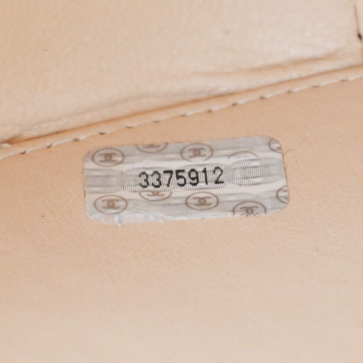 CHANEL CC Matelasse Round Vanity Chain Hand Bag Patent Leather Beige 6600LC414