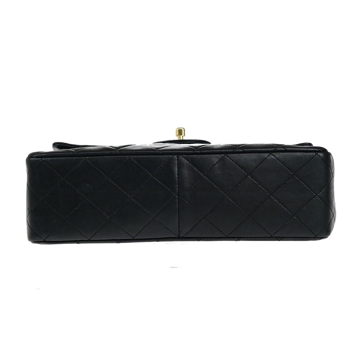 CHANEL CC Matelasse 25 Double Flap Chain Shoulder Bag Leather Black GHW 809RK651