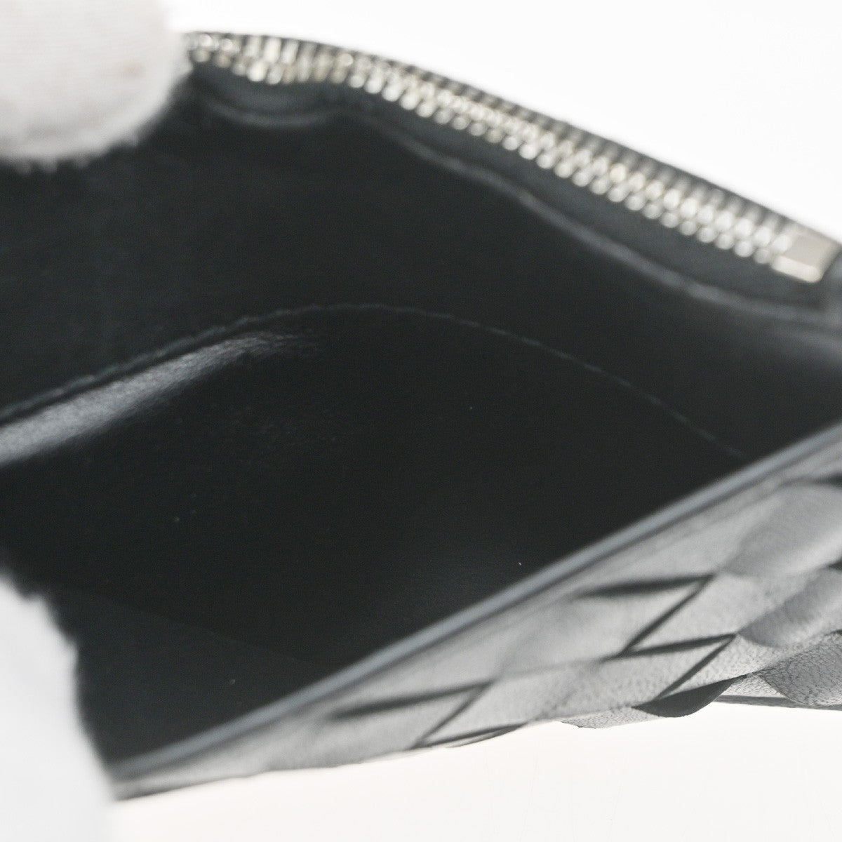 BOTTEGA VENETA Logo Intrecciato Coin Case Wallet Leather Black Italy 65KC669