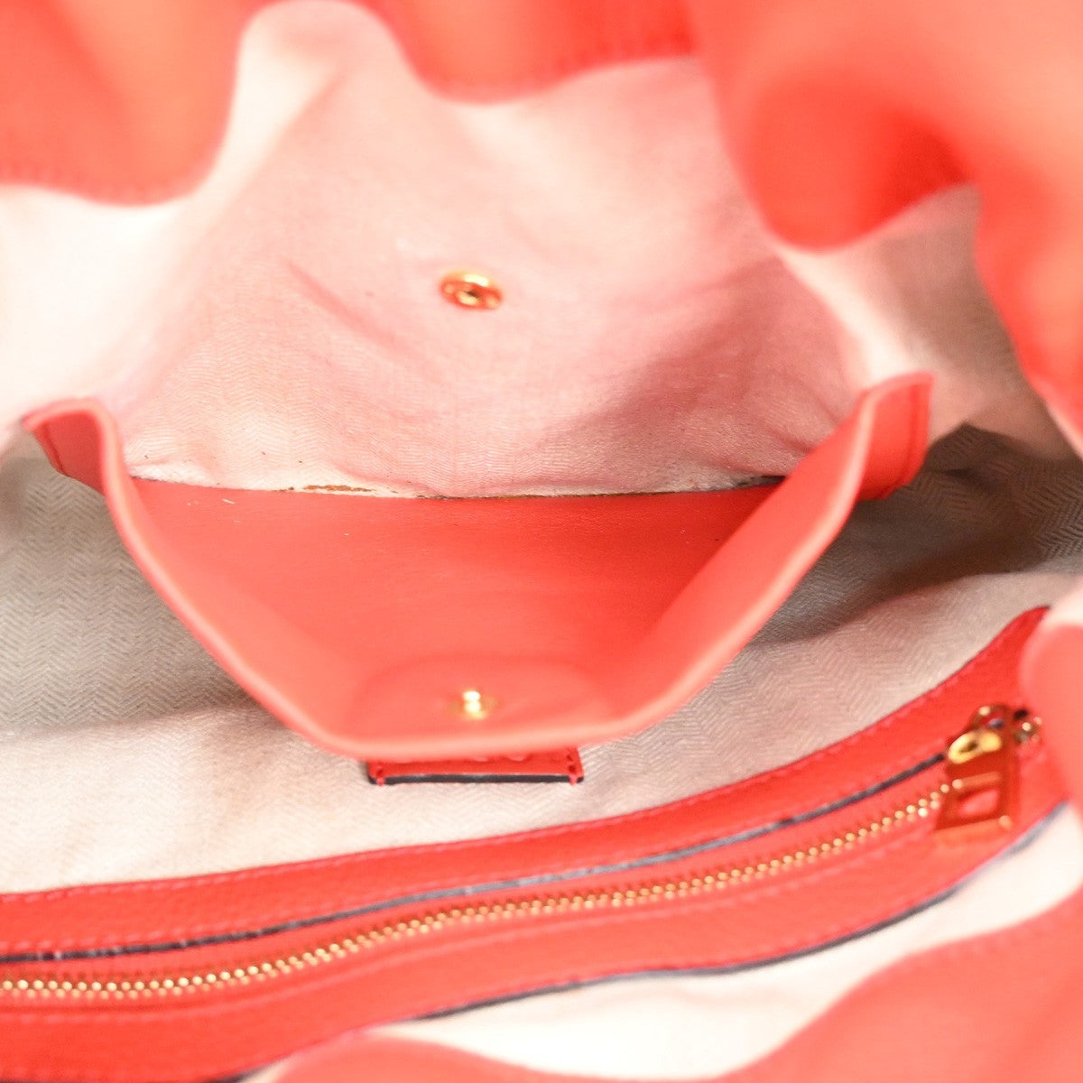 LOEWE Logo Flamenco Kont Anagram Shoulder Tote Bag Leather Red Spain 12RL860