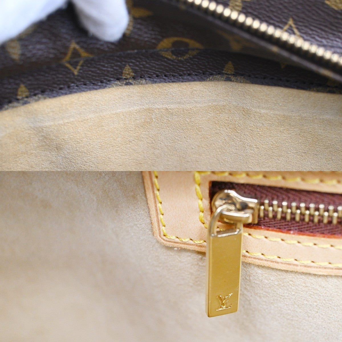 LOUIS VUITTON Logo Luco Shoulder Tote Bag Monogram Leather Brown M51155 73TA050