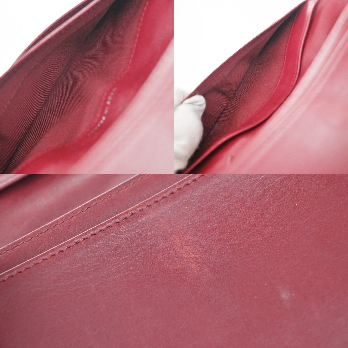 CHANEL CC Logo Matelasse Ultra Stitch Long Bifold Wallet Leather Red SHW 30KP479