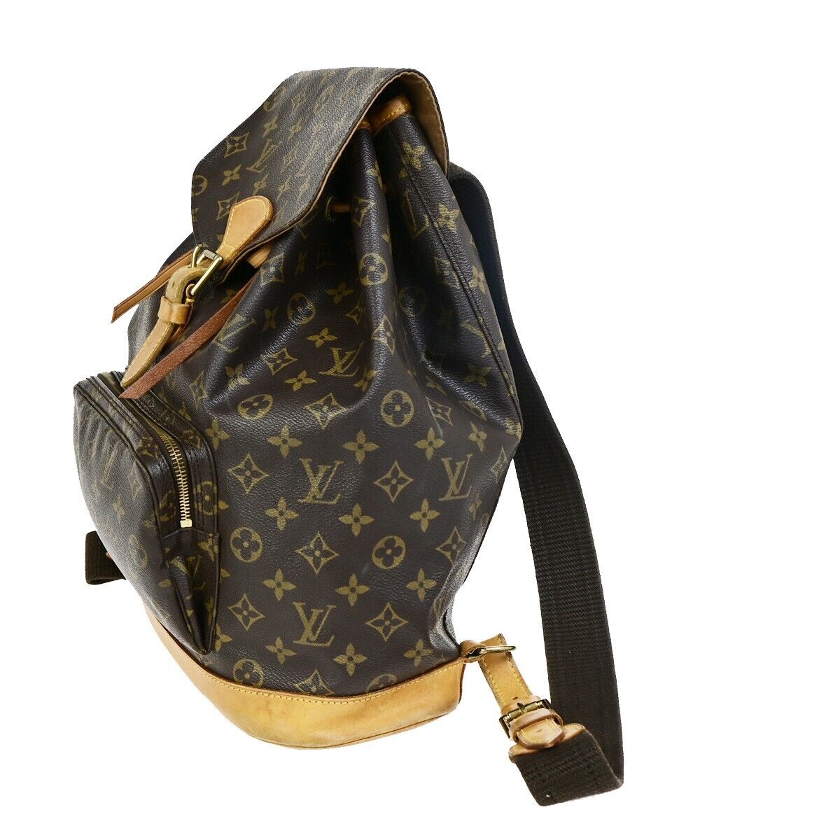 LOUIS VUITTON Montsouris GM Backpack Bag Monogram Leather Brown M51135 70FB218