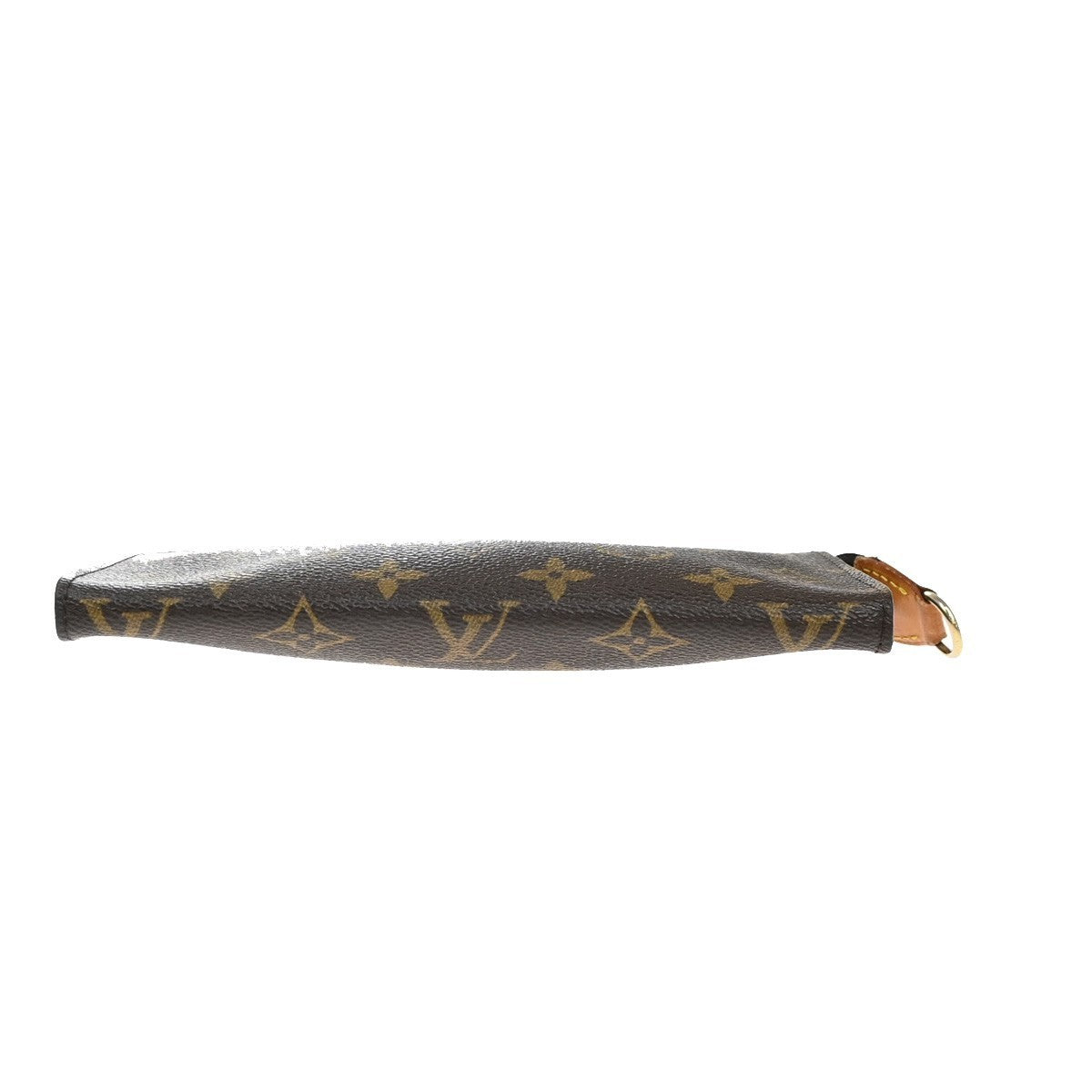 LOUIS VUITTON LV Logo Bucket GM Pouch Bag Monogram Leather Brown Gold 02KB369