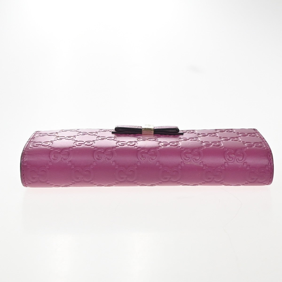 GUCCI Logo Guccissima GG Pattern Long Bifold Wallet Leather Pink GHW 04KP280