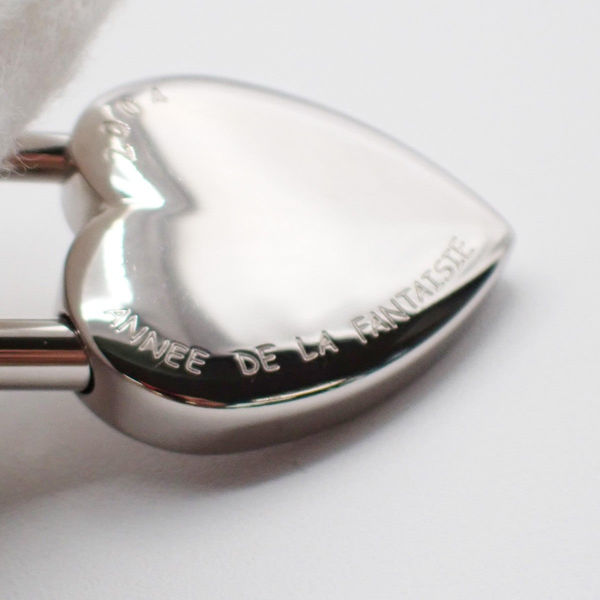 HERMES Annee De La Fantaisie Cadena Bag Charm Stainless Steel Silver 32RF659