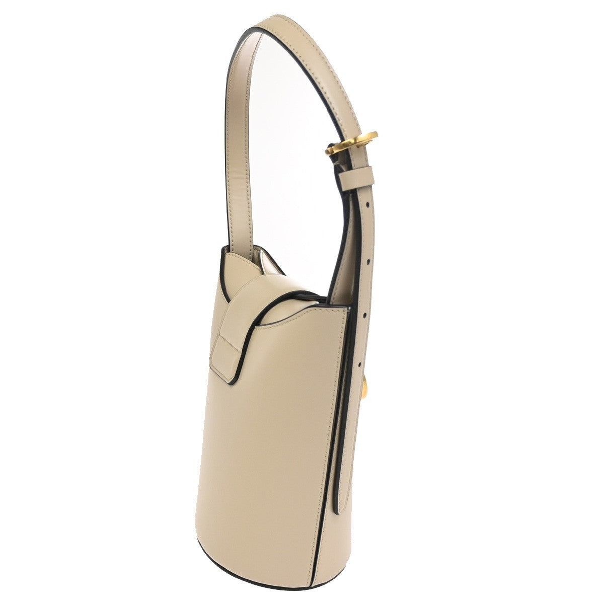 Salvatore Ferragamo Logo Gancini Shoulder Hand Bag Leather Beige Italy 19RL934