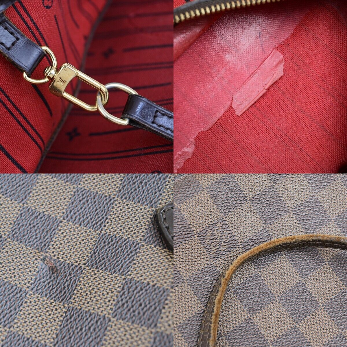 LOUIS VUITTON Neverfull MM Shoulder Bag Damier Ebene Leather BN N51105 73EB748