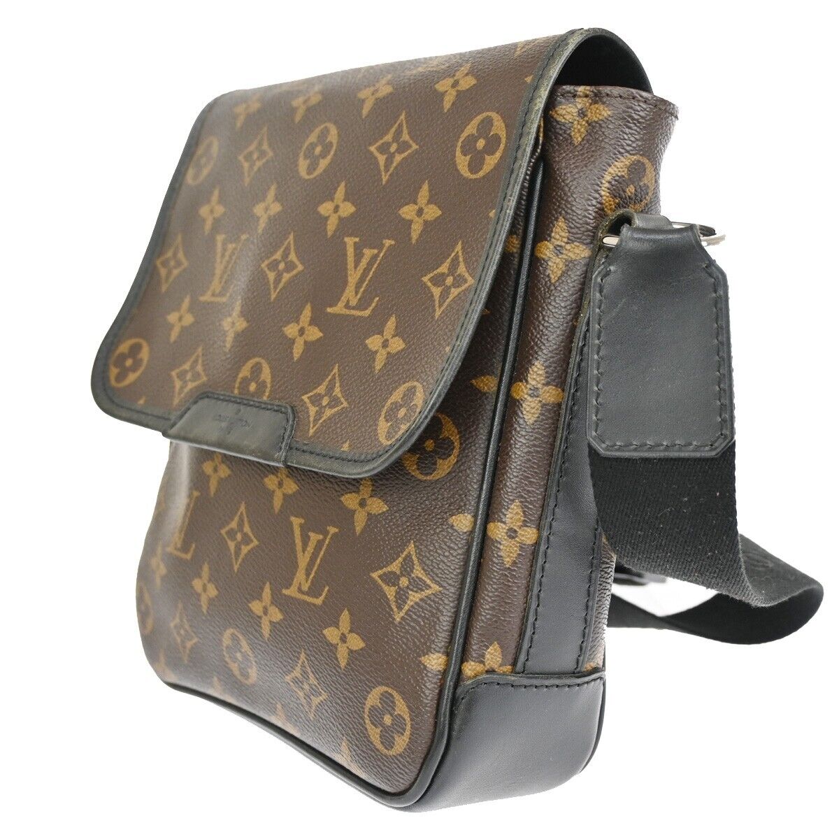 LOUIS VUITTON Bass PM Shoulder Bag Monogram Macassar Brown Black M56717 98YD576