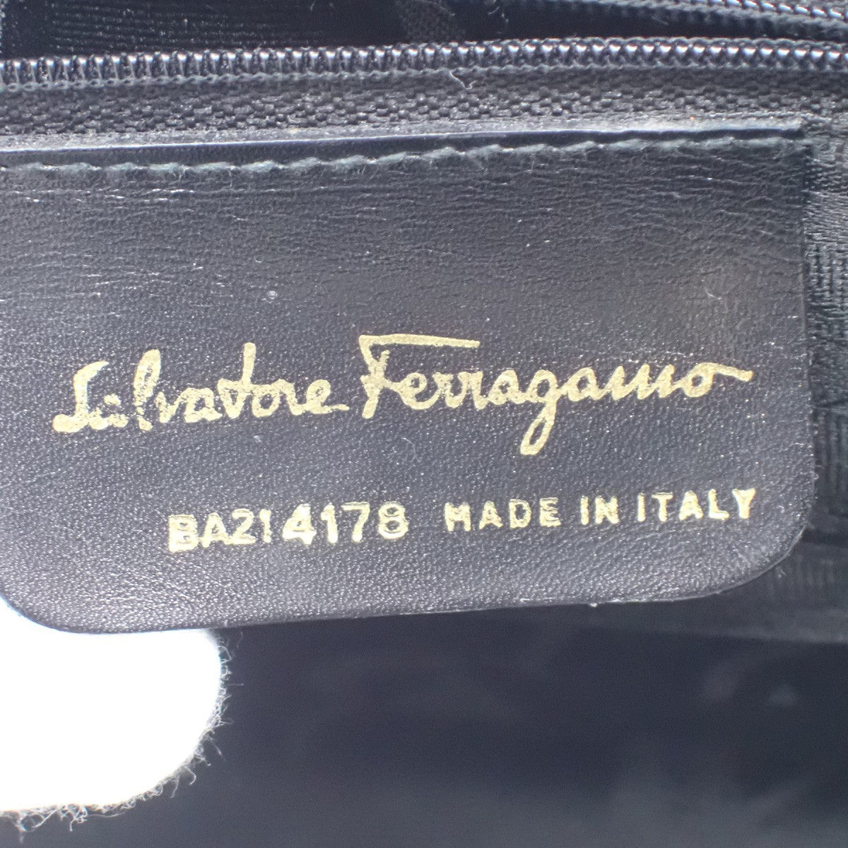 SALVATORE FERRAGAMO Logo Vara 2Way Hand Bag Canvas Leather Brown Gold 33AA167