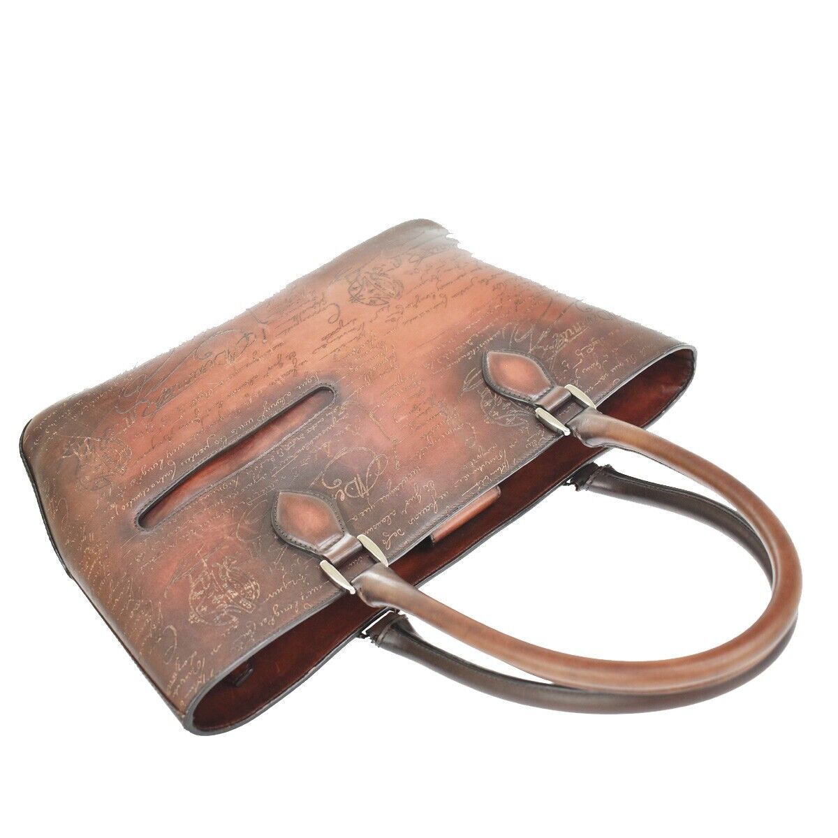 BERLUTI Limited Edition Calligraphy Toujours Shoulder Bag Leather Brown 683LC129