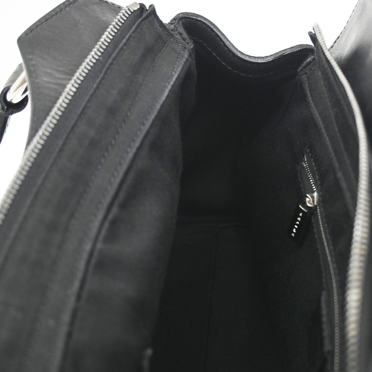 CELINE C Macadam Pattern Shoulder bag Black Suede Leather Black SHW 32CA419