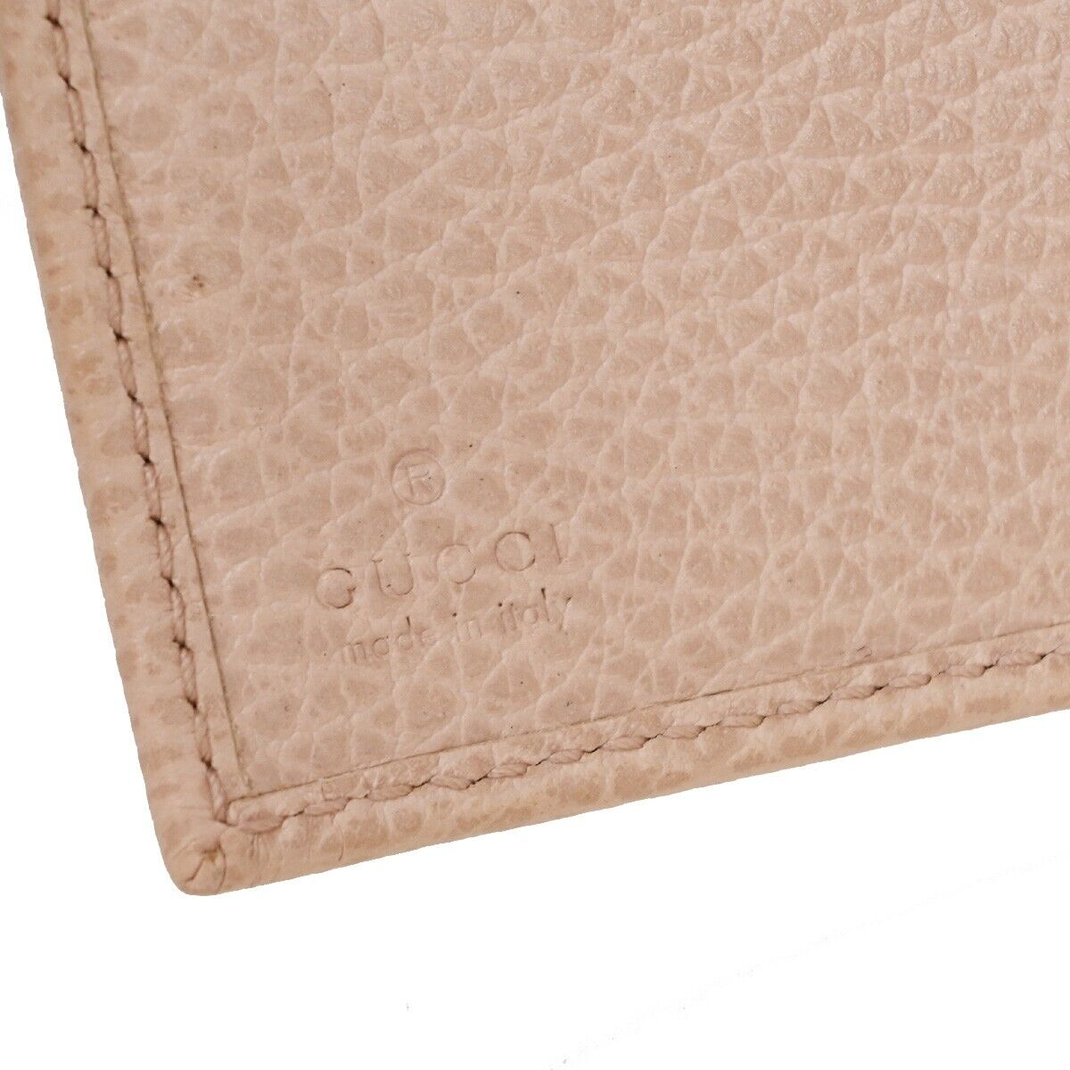 GUCCI GG Logo Marmont Trifold Wallet Purse Leather Pink Made In Italy 65KA092