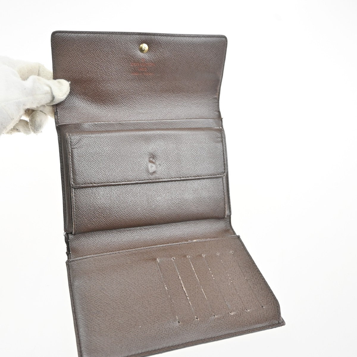 LOUIS VUITTON Portefeuille Tresor Etui Papier Wallet Damier Ebene N61202 02KC473