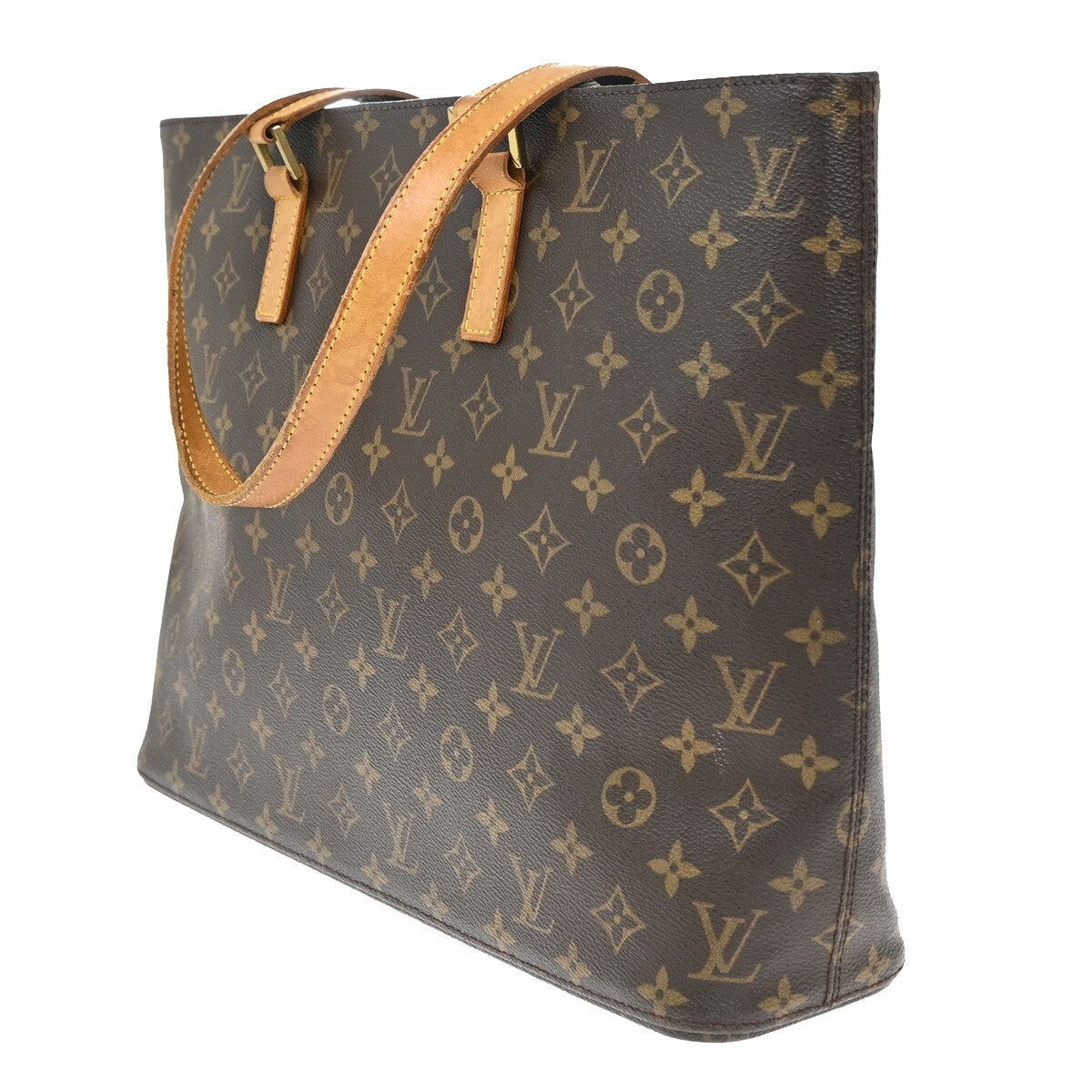 LOUIS VUITTON Logo Luco Shoulder Tote Bag Monogram Leather Brown M51155 31EE211