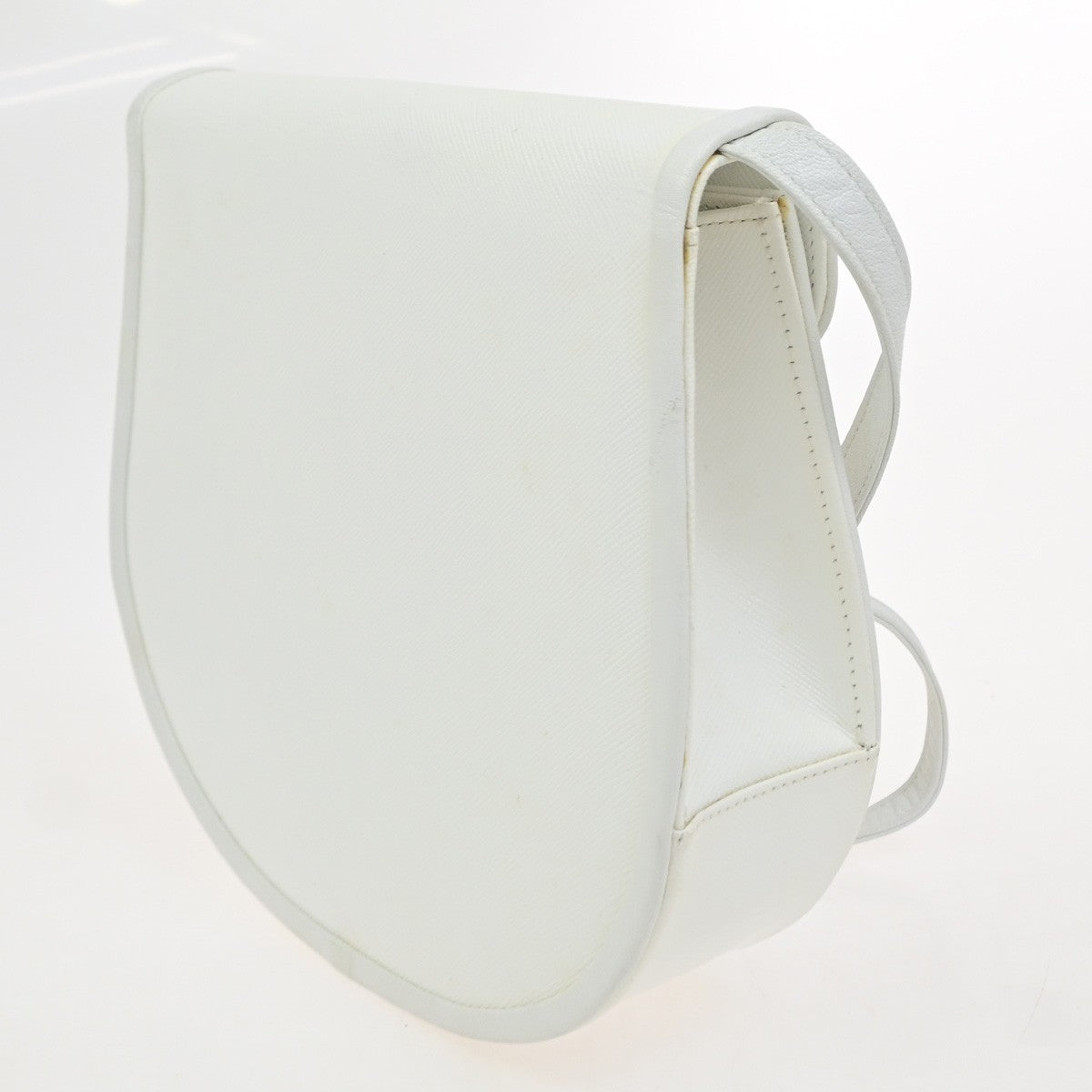YVES SAINT LAURENT YSL Shoulder Bag Leather White GHW 67CB052