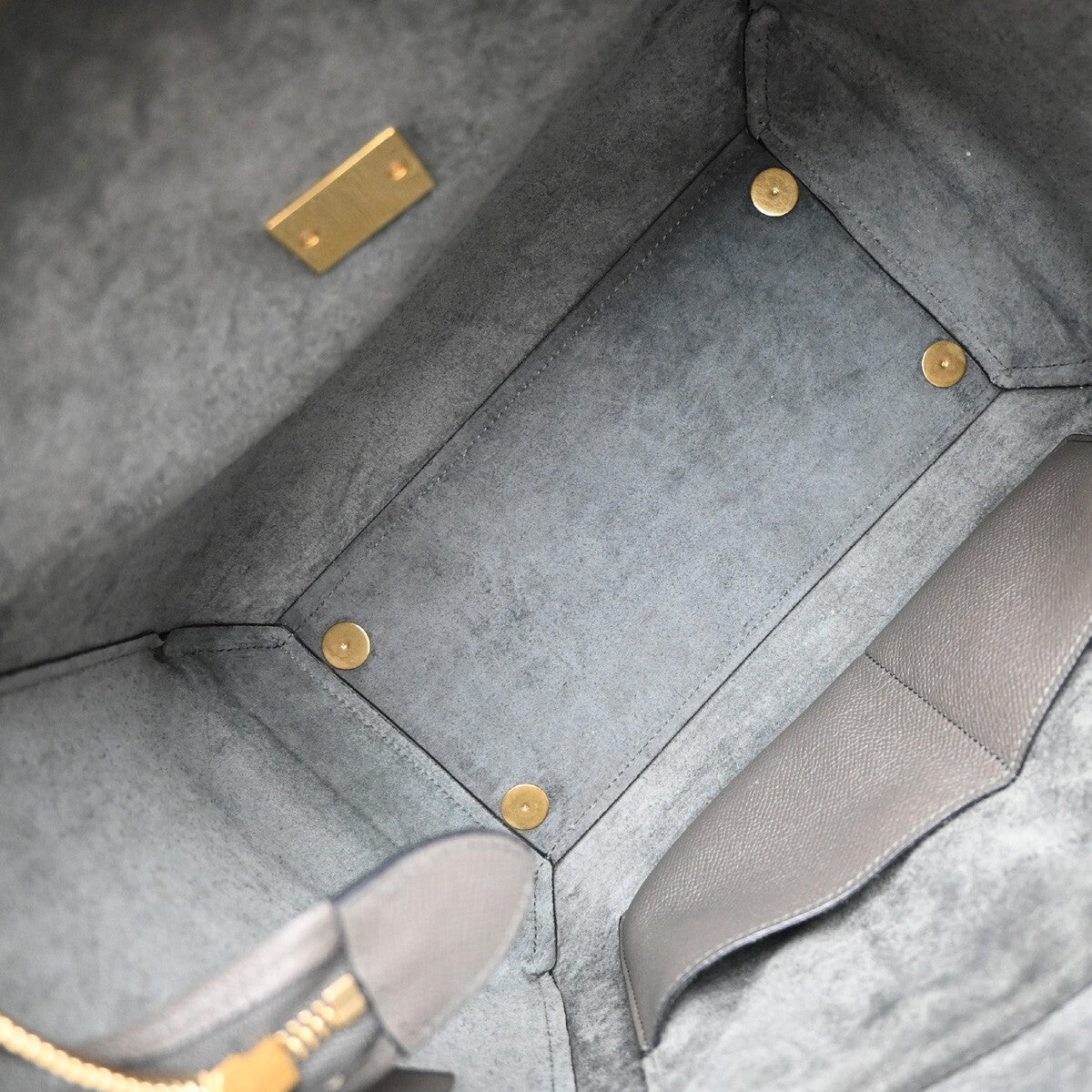 CELINE Logo Belt Bag Mini 2Way Shoulder Hand Bag Leather Gray GHW Italy 25EE372
