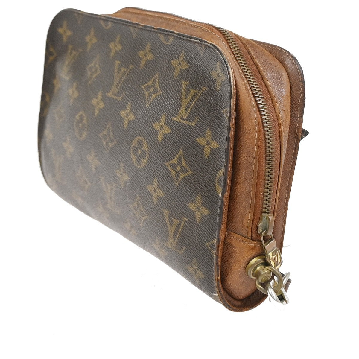 LOUIS VUITTON Orsay Clutch Hand Bag Monogram Leather Brown France M51790 07YJ027