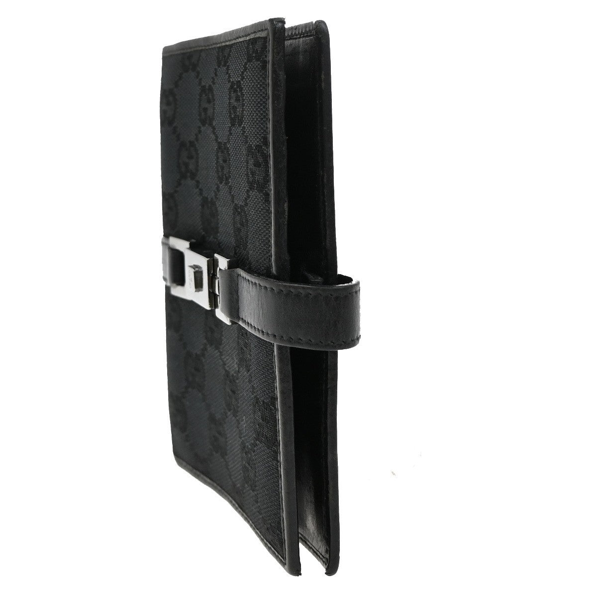 GUCCI GG pattern Jackie Agenda Day Planner Cover Canvas Leather Black 07KB464