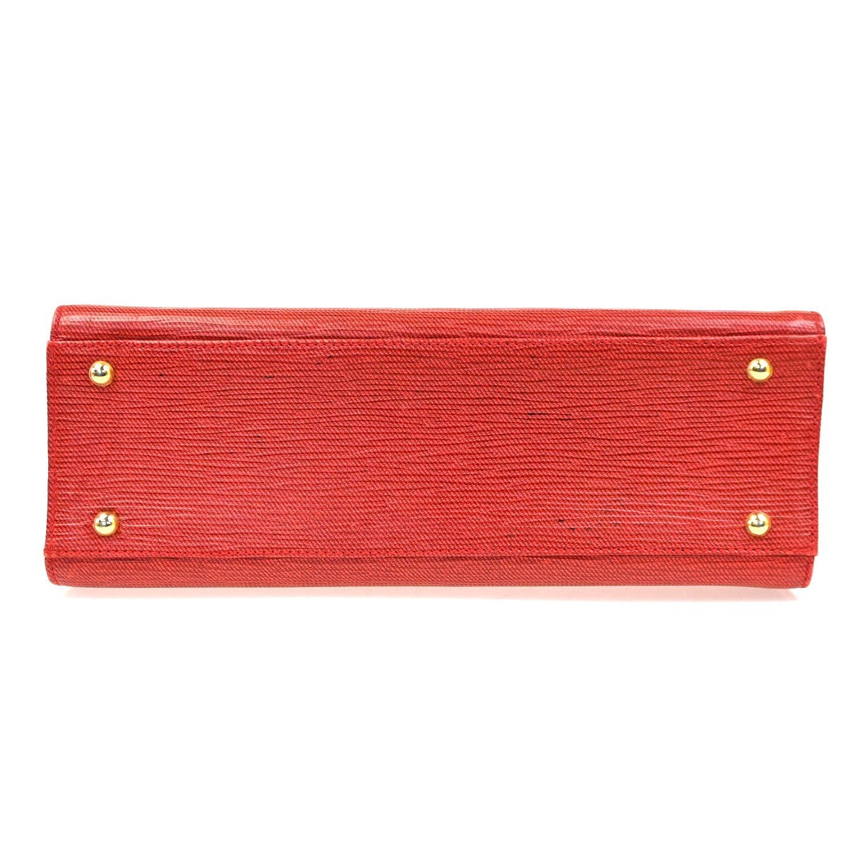 FENDI Logo FF 2way Shoulder Top Handle Bag Leather Red Italy 32CA965