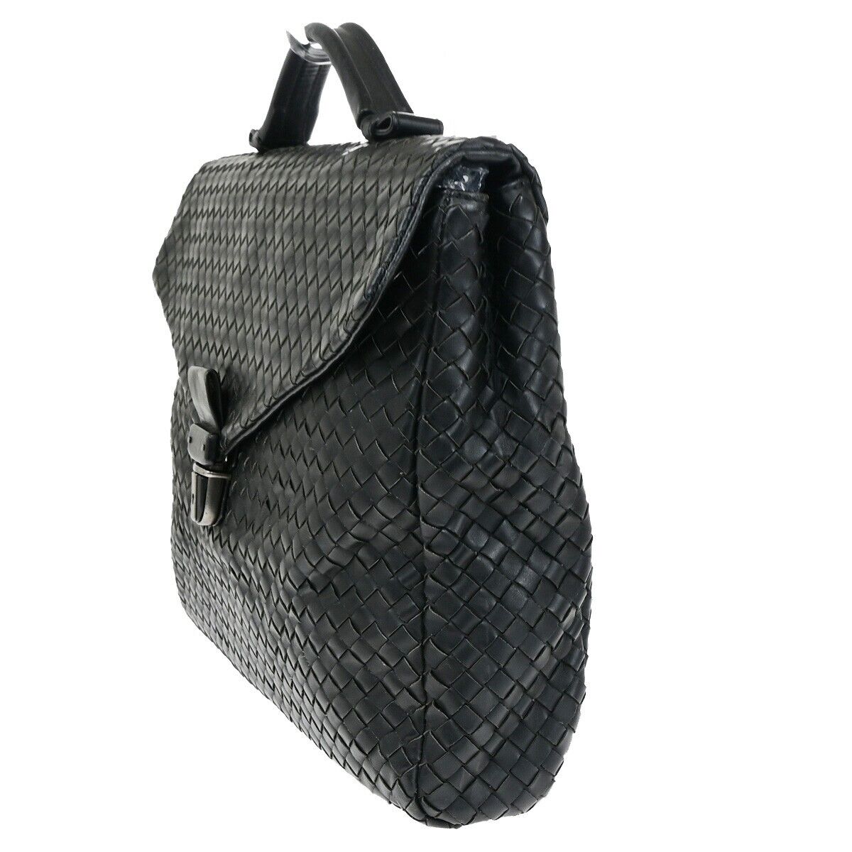 BOTTEGA VENETA Intrecciato Hand Bag Business Bag Leather Black Italy 83SH964