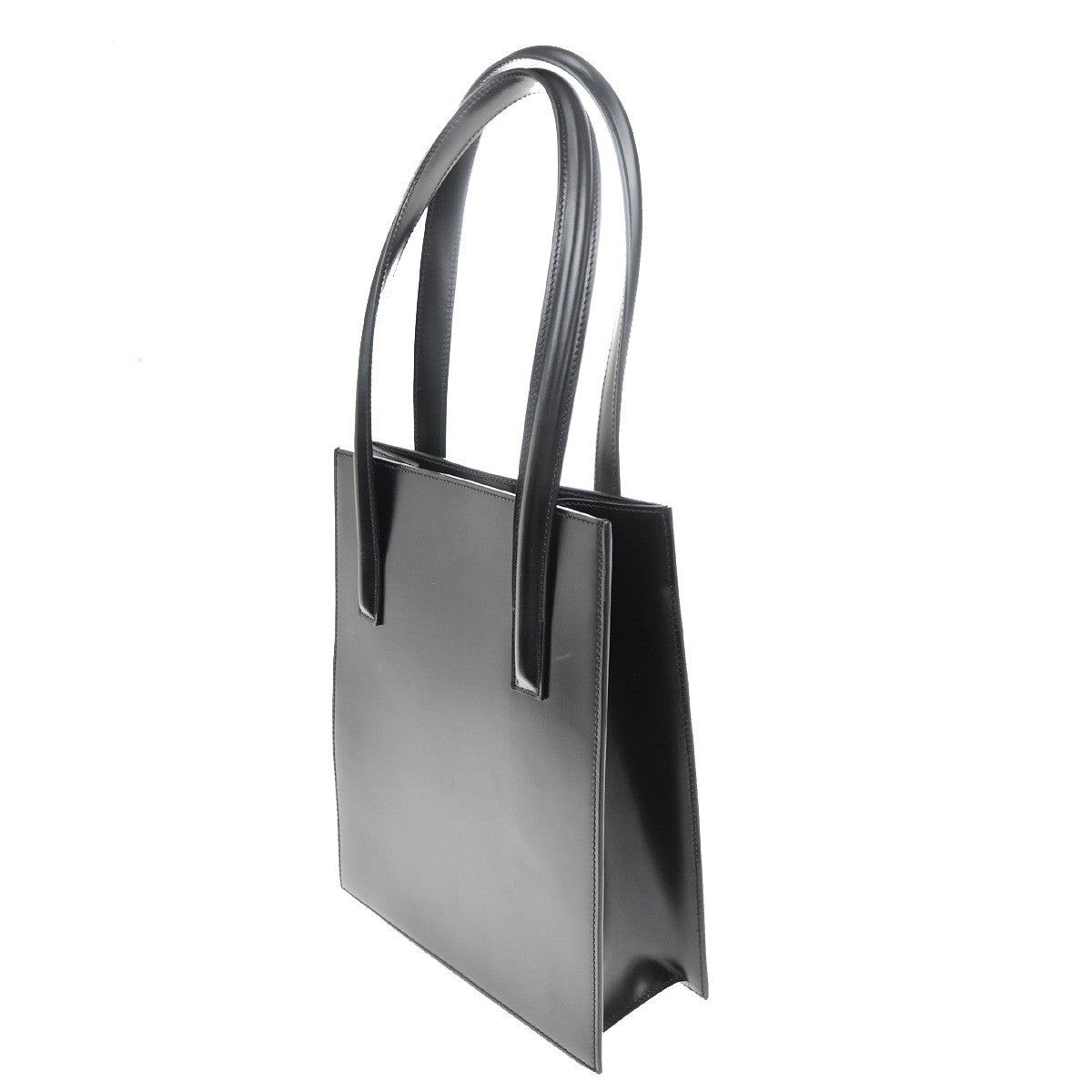 CARTIER Logo Panthere De Cartier Shoulder Hand Bag Leather Black Italy 73RL770