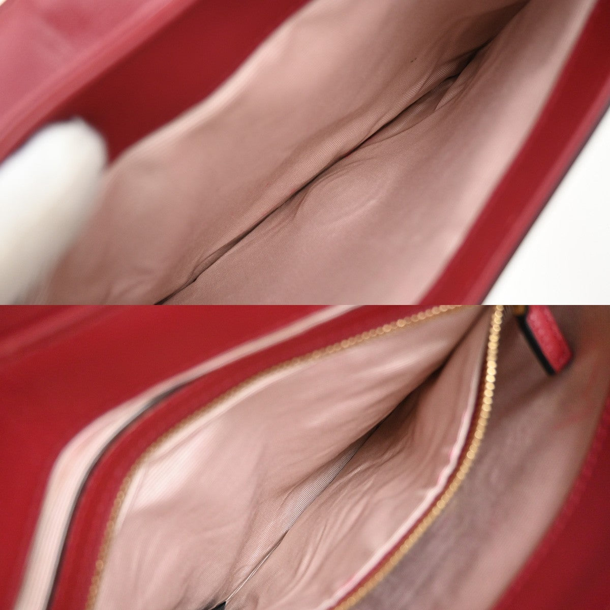 GUCCI Logo GG Marmont Ally Shoulder Bag Leather Red GHW 74KP184