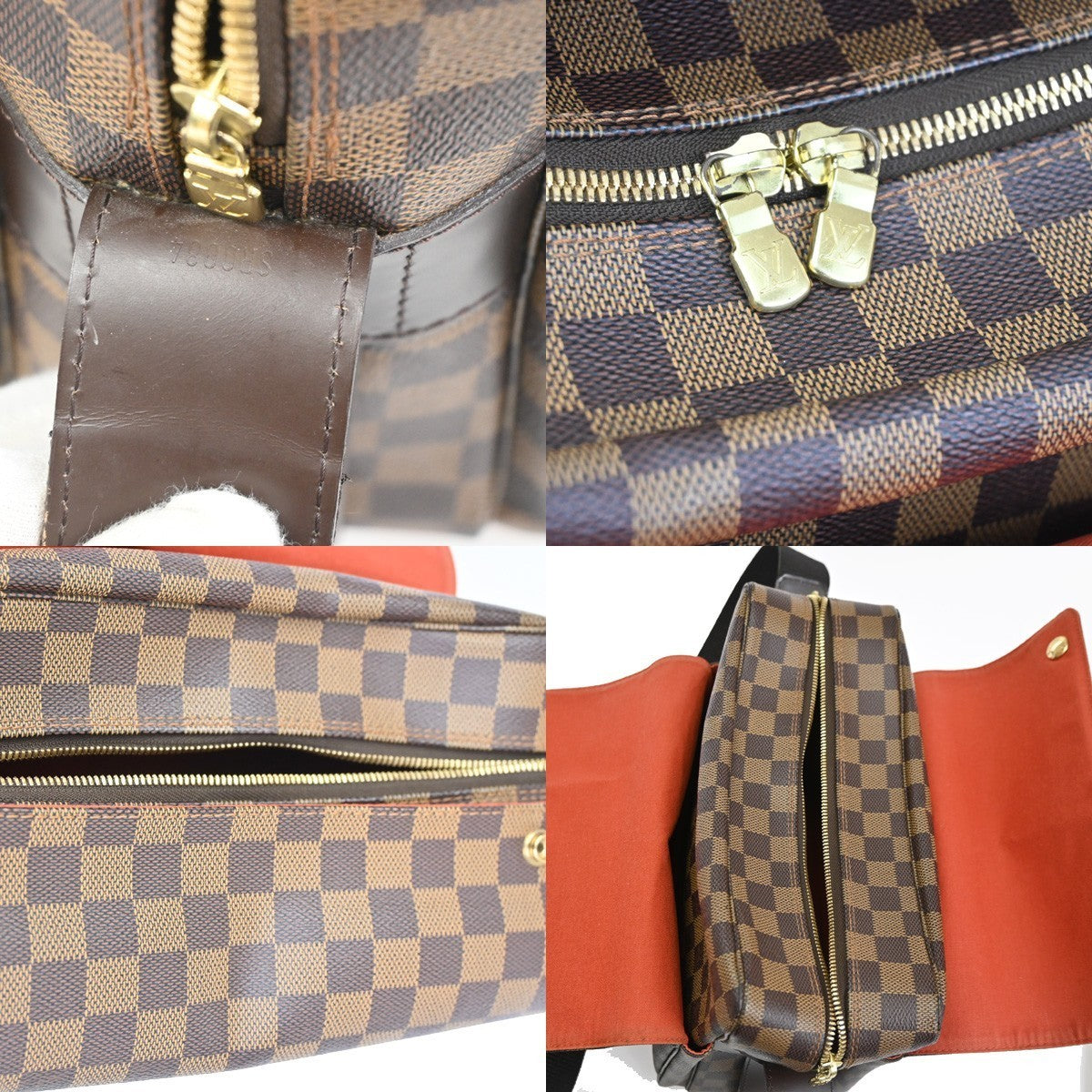 LOUIS VUITTON Naviglio Shoulder Bag Damier Ebene Leather Brown N45255 21TA696