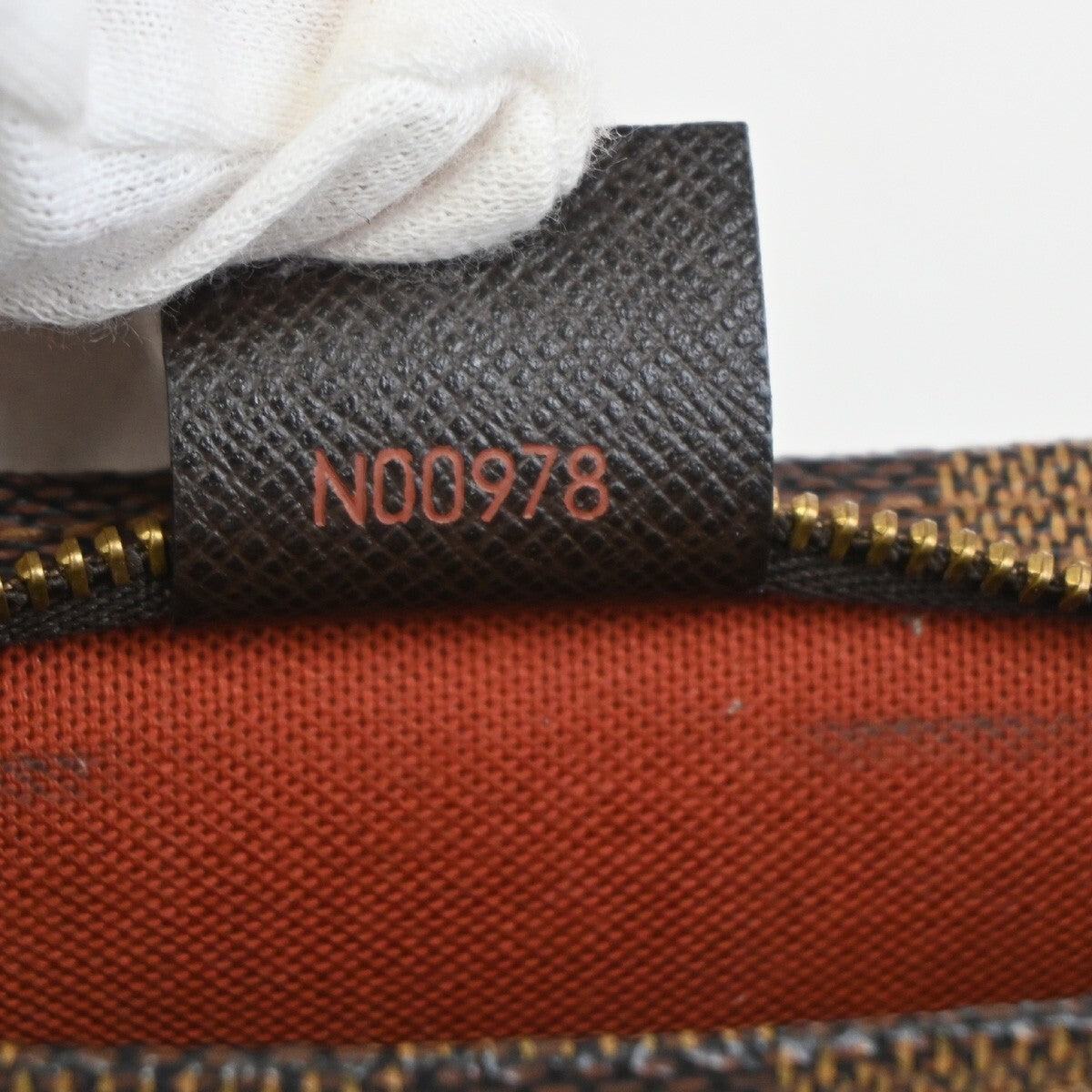 LOUIS VUITTON  Trousse Makeup Hand Bag Damier Ebene Leather Brown N51982 61FB538