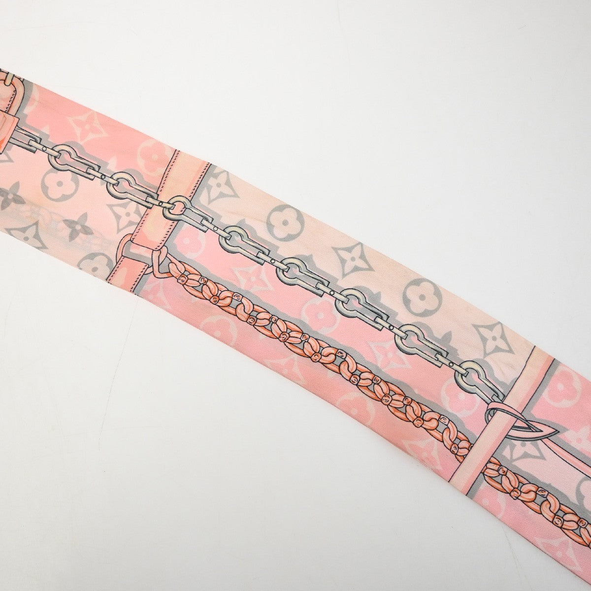 LOUIS VUITTON Monogram Confidential Bandeau Scarf 100% Silk Pink M70637 09MA607