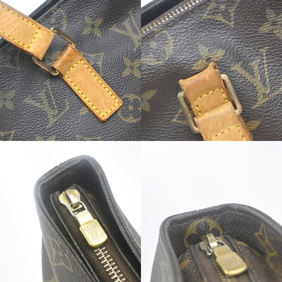 LOUIS VUITTON Cabas Piano Shoulder Bag Monogram Leather Brown M51148 34KP481