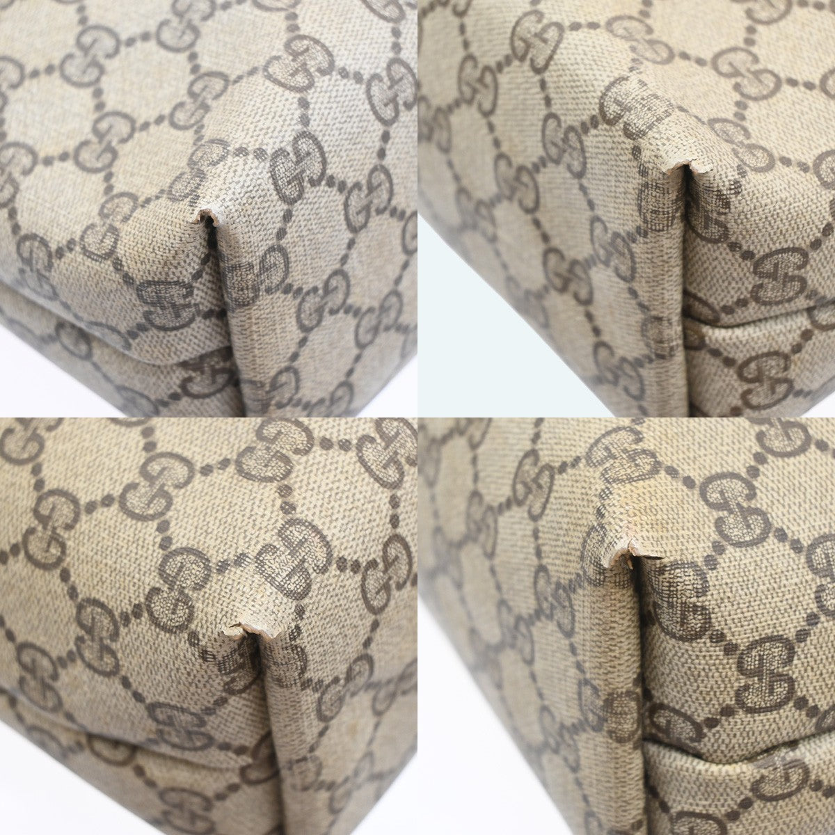 GUCCI PLUS GG Pattern Sherry Shoulder Tote Bag PVC Leather BE BN Italy 66SA109