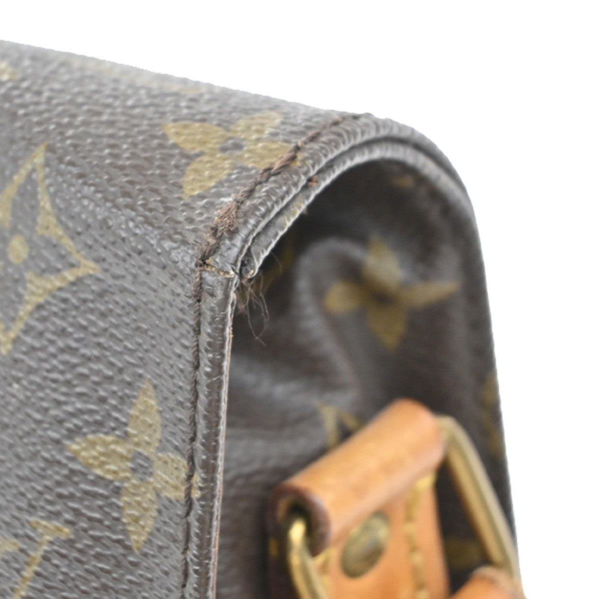 LOUIS VUITTON Cartouchiere MM Shoulder Bag Monogram Leather Brown M51253 31EF856