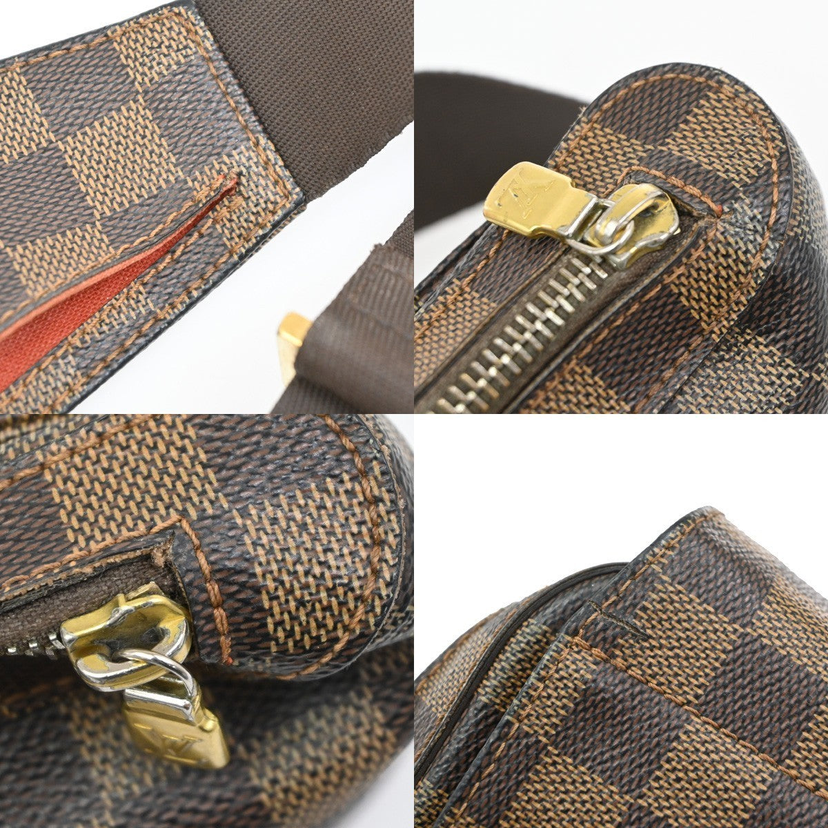 LOUIS VUITTON Geronimos Bum Body Bag Damier Leather Brown Spain N51994 71KD174