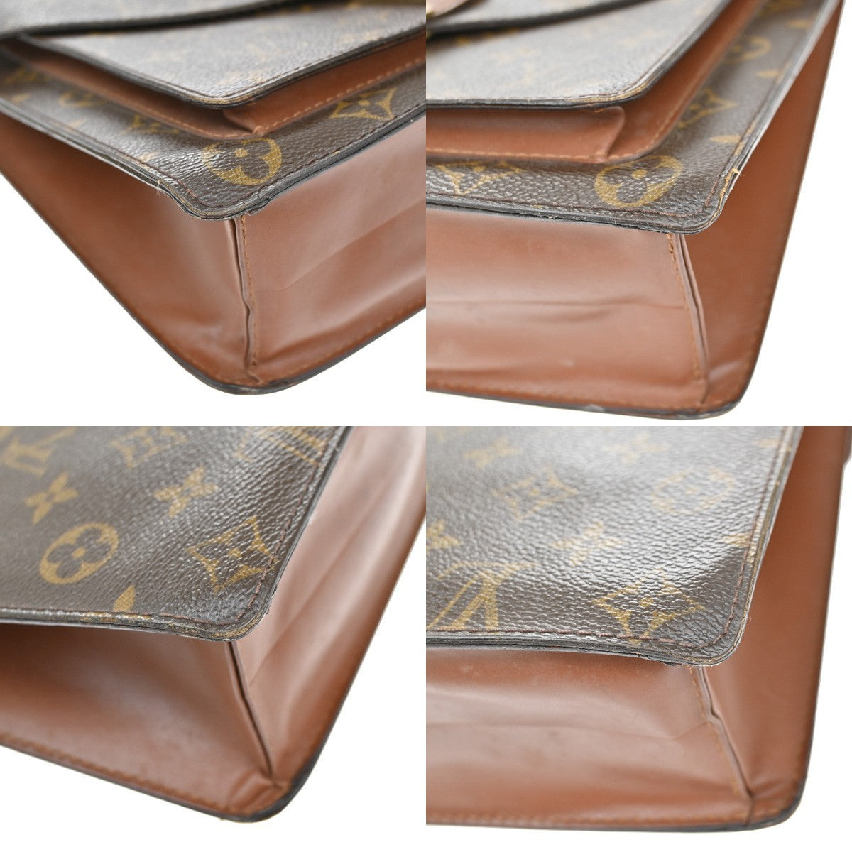 LOUIS VUITTON Monceau 28 Hand Bag Monogram Leather Brown France M51185 39KB573