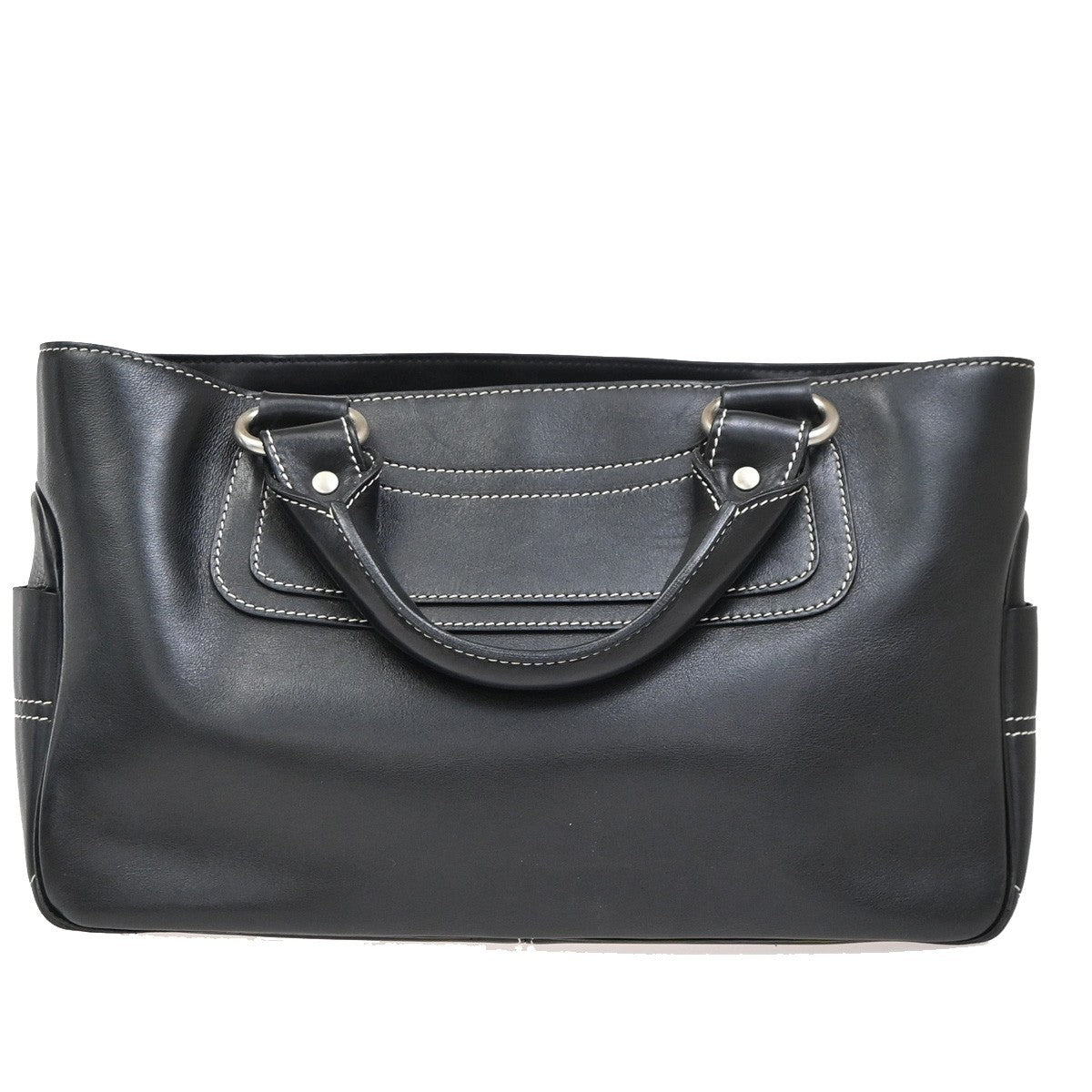 CELINE Logo Boogie Hand Bag Leather Black GHW Italy 80EG378
