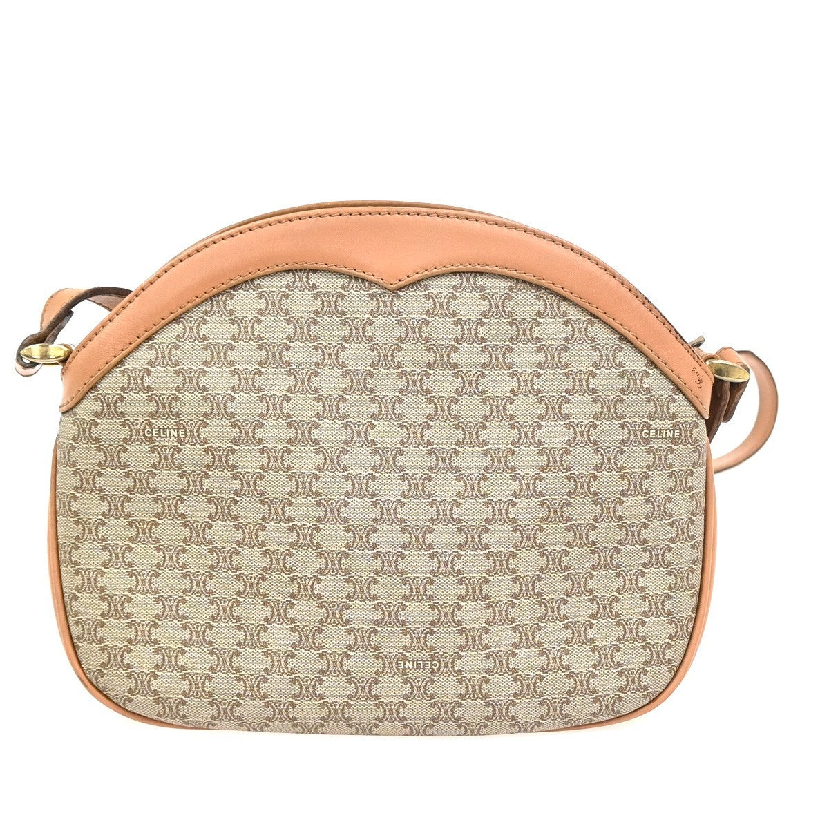 CELINE Macadam Pattern Crossbody Shoulder Bag PVC Leather Brown Italy  62KC868