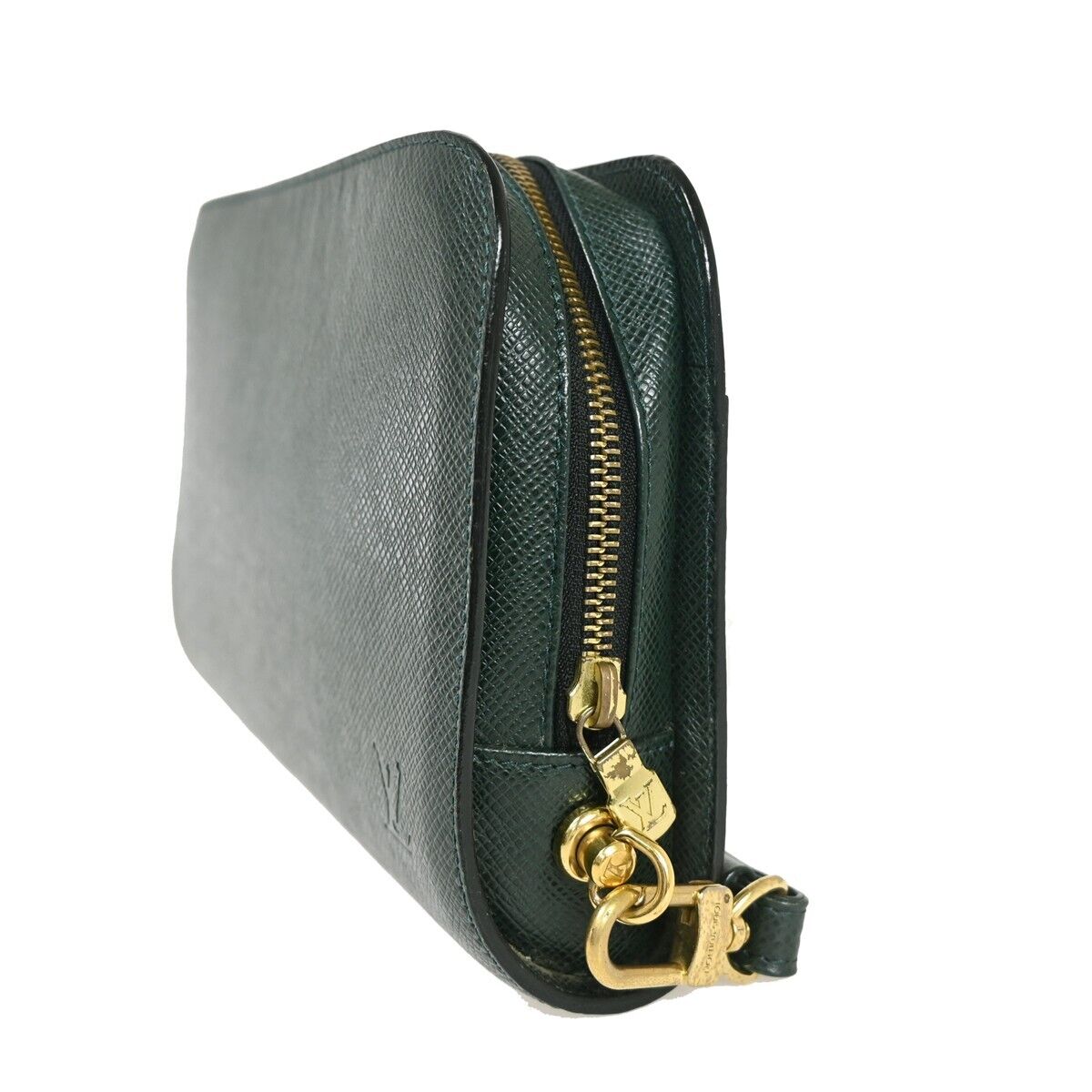 LOUIS VUITTON LV Logo BAIKAL Clutch Hand Bag Taiga Leather Epicea M30184 61FA015