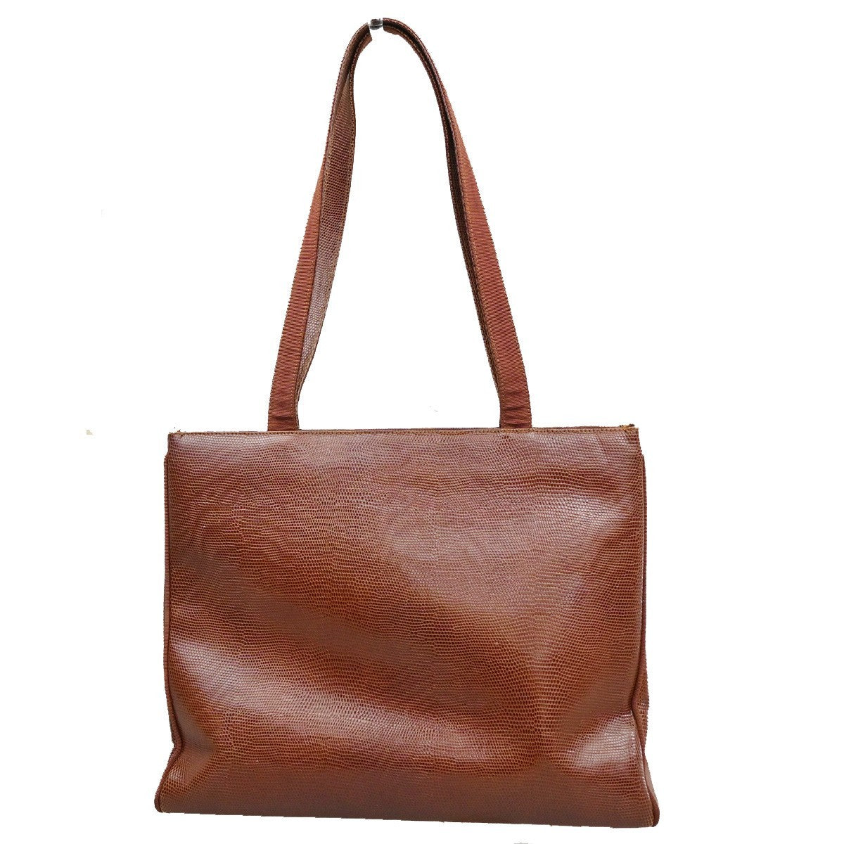 SALVATORE FERRAGAMO Logo Vara Shoulder Bag Embossing Leather Brown 63KB860