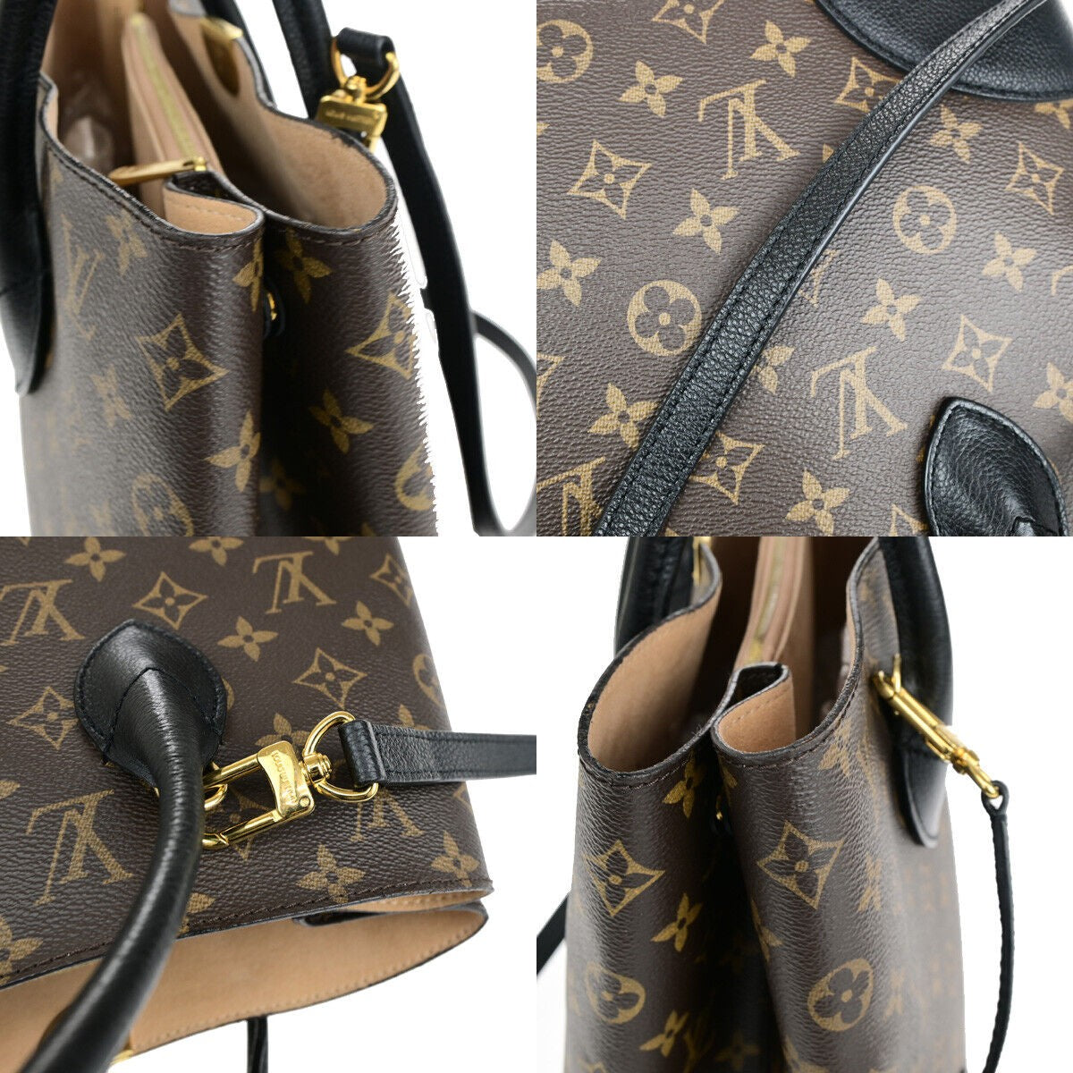 LOUIS VUITTON Flandrin 2Way Hand Bag Monogram Leather BN Black M41595 689RK211