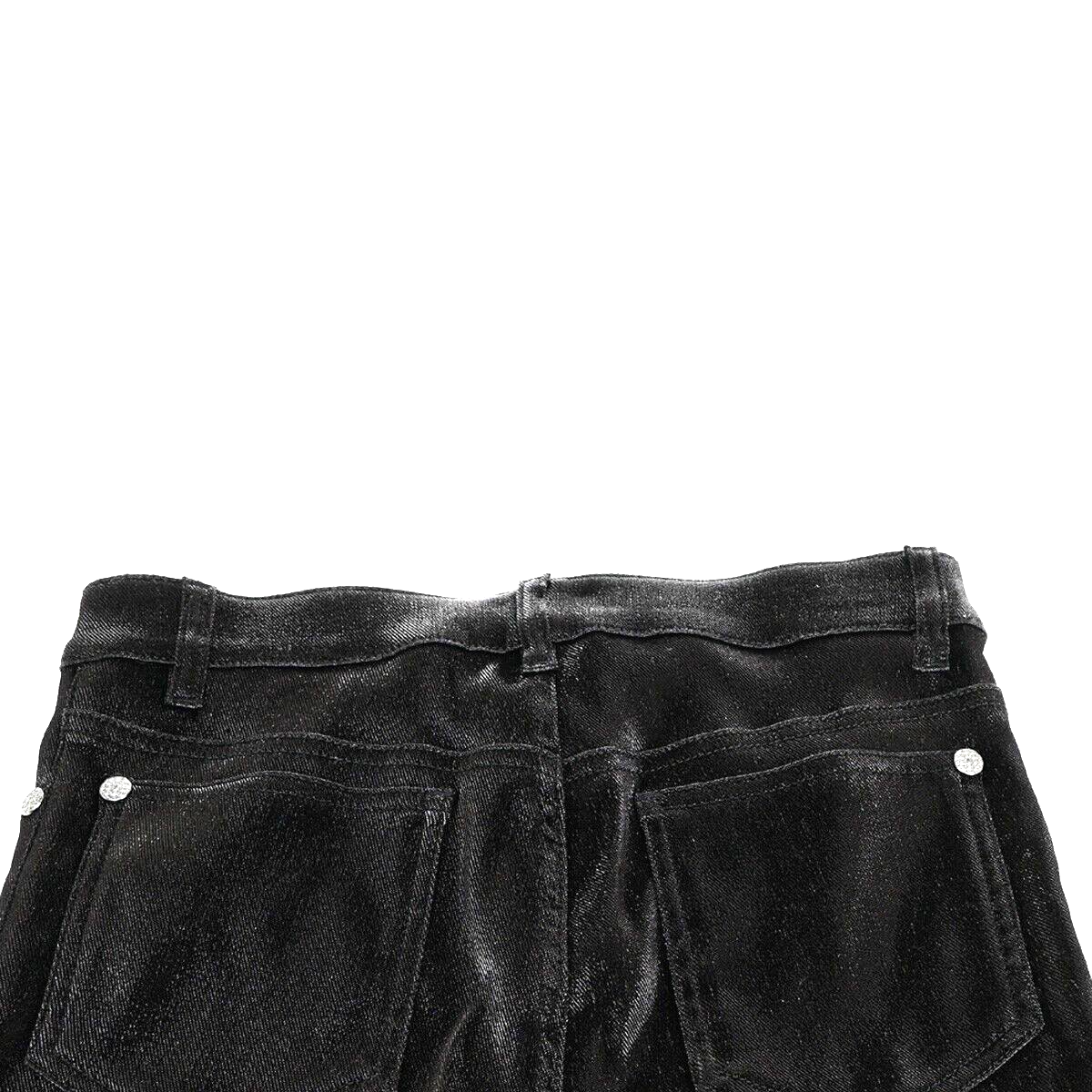 CHANEL CC Logo Trousers pants Stretch Size 36 Cotton Blend Black Italy 33KB117